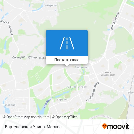 Карта Бартеневская Улица