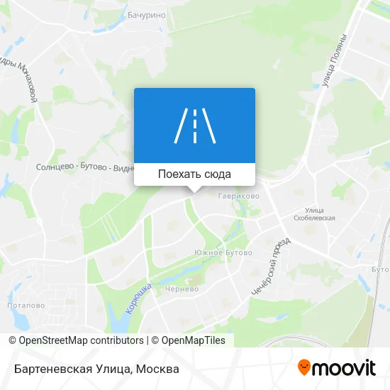 Карта Бартеневская Улица