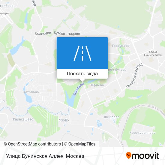 Карта Улица Бунинская Аллея