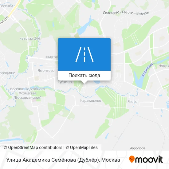 Карта Улица Академика Семёнова (Дублёр)