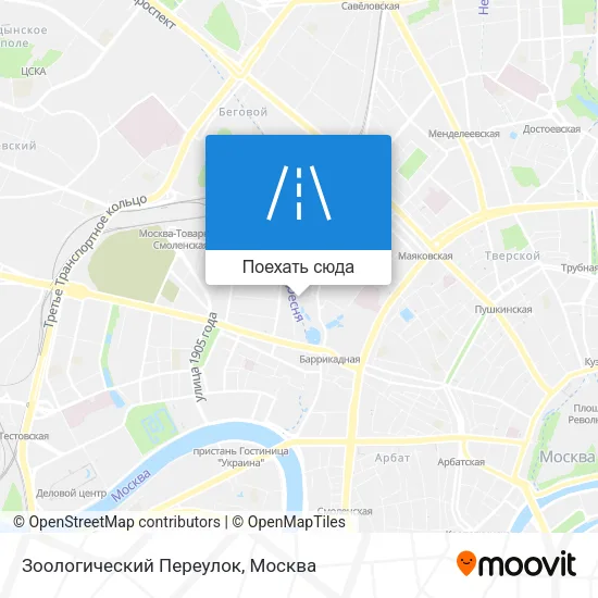 Карта Зоологический Переулок