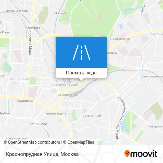 Карта Краснопрудная Улица