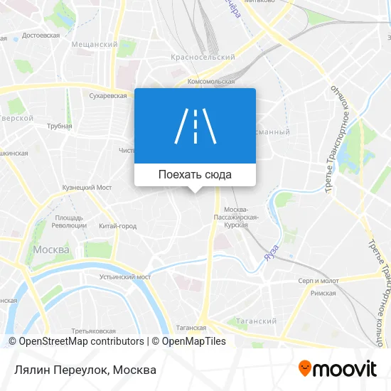 Карта Лялин Переулок