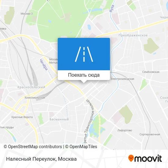 Карта Налесный Переулок