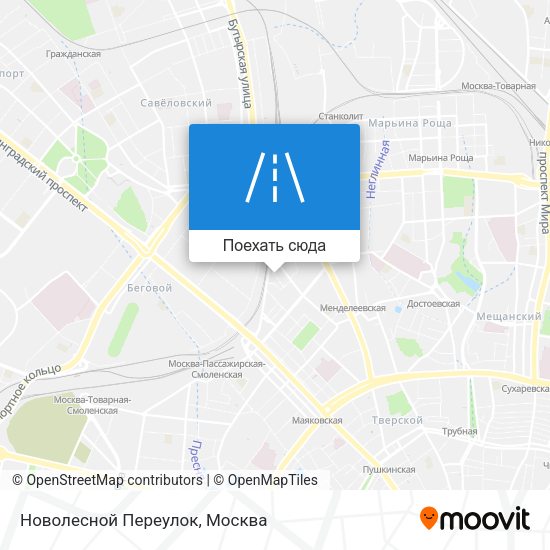 Карта Новолесной Переулок