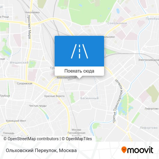 Карта Ольховский Переулок