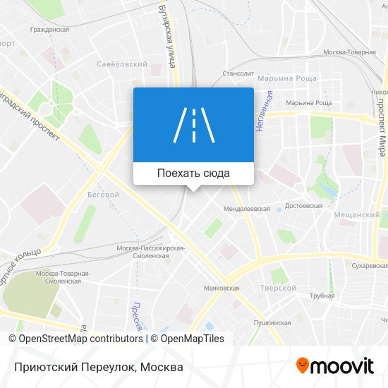 Карта Приютский Переулок