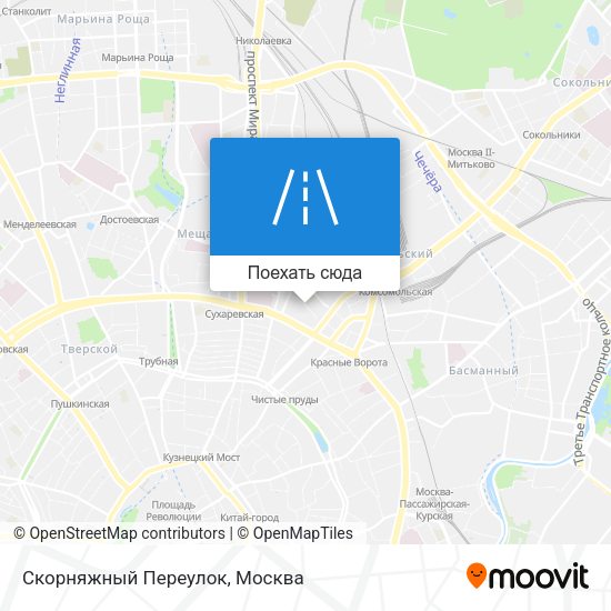 Карта Скорняжный Переулок