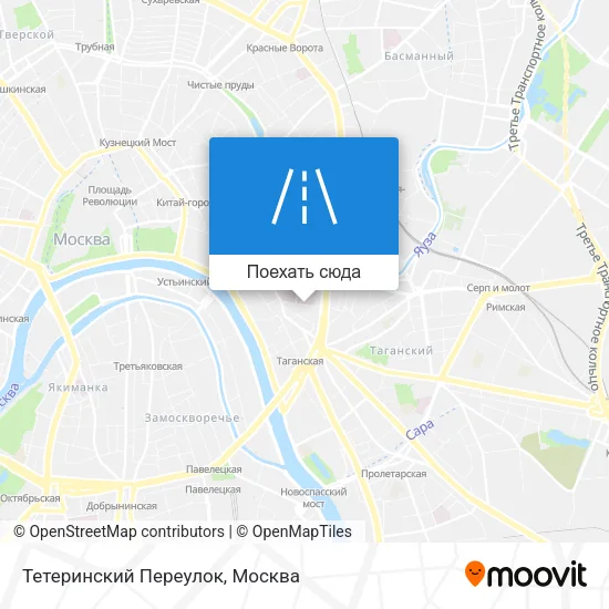 Карта Тетеринский Переулок