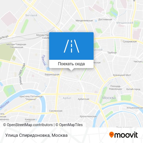 Карта Улица Спиридоновка