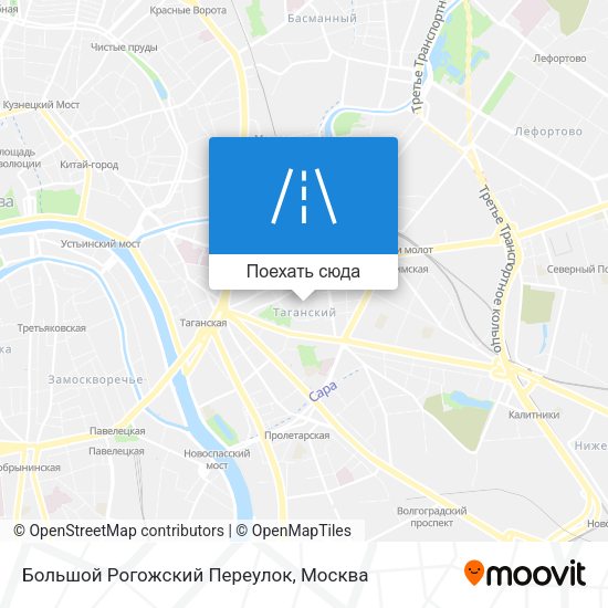 Карта Большой Рогожский Переулок