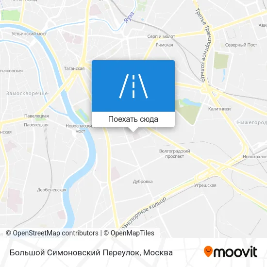 Карта Большой Симоновский Переулок