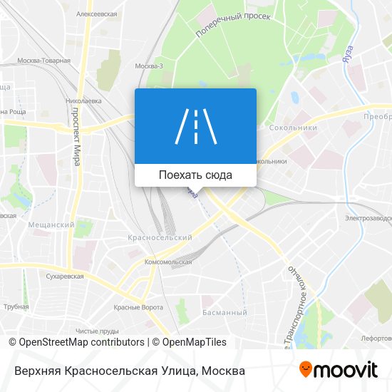 Карта Верхняя Красносельская Улица