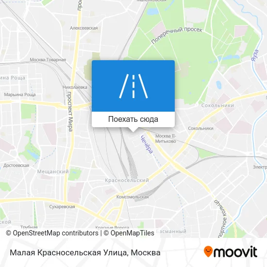 Карта Малая Красносельская Улица