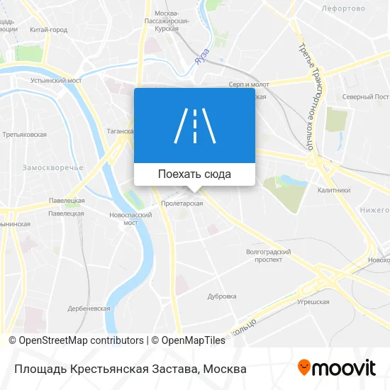 Карта Площадь Крестьянская Застава
