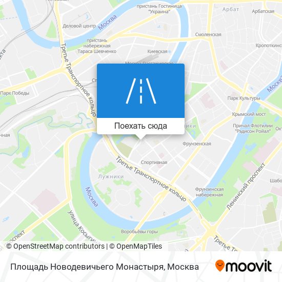 Карта Площадь Новодевичьего Монастыря