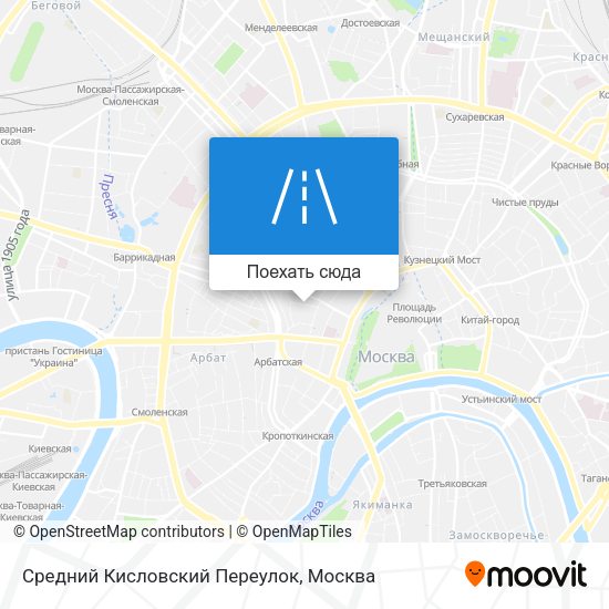 Карта Средний Кисловский Переулок