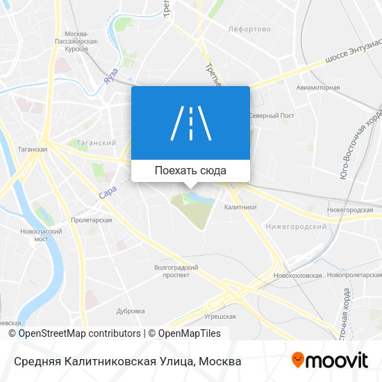Карта Средняя Калитниковская Улица