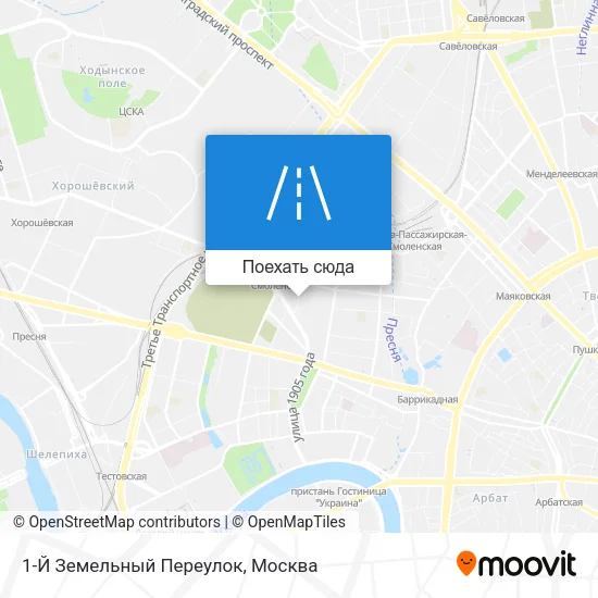 Карта 1-Й Земельный Переулок