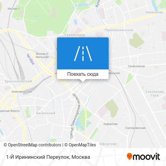 Карта 1-Й Ирининский Переулок