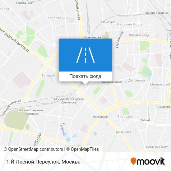 Карта 1-Й Лесной Переулок