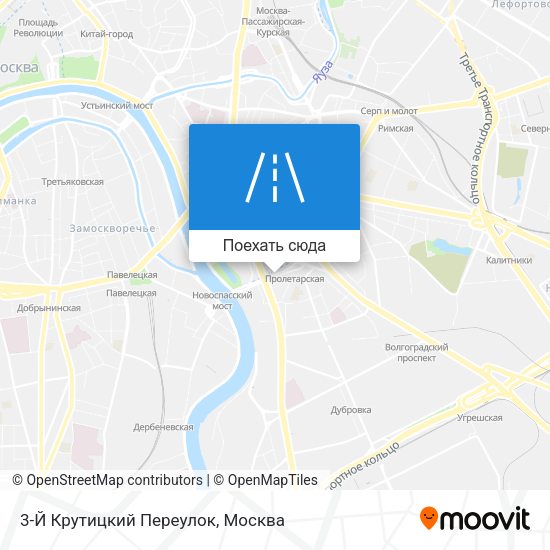 Карта 3-Й Крутицкий Переулок