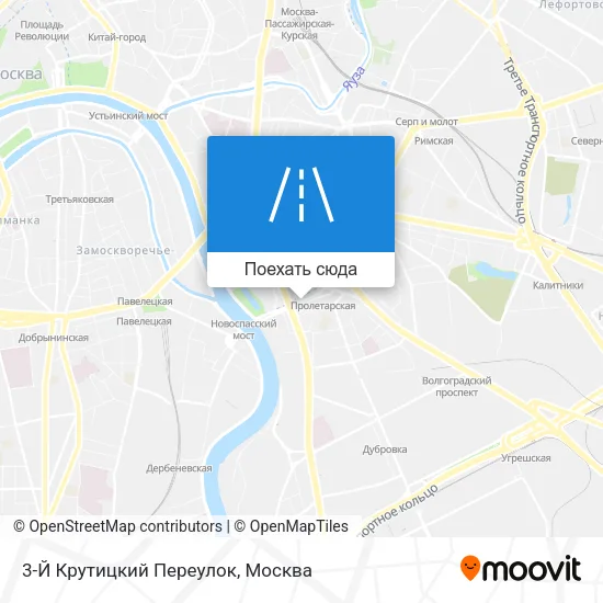 Карта 3-Й Крутицкий Переулок