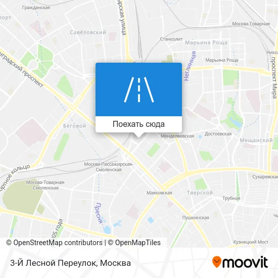 Карта 3-Й Лесной Переулок