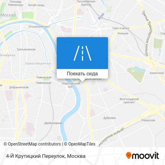 Карта 4-Й Крутицкий Переулок