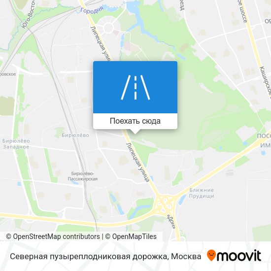 Карта Северная пузыреплодниковая дорожка