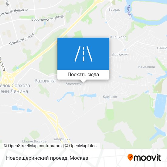 Карта Новоащеринский проезд