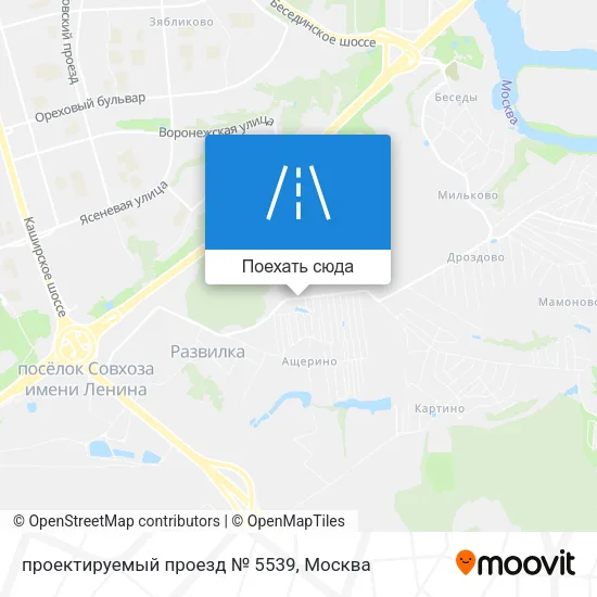 Карта проектируемый проезд № 5539