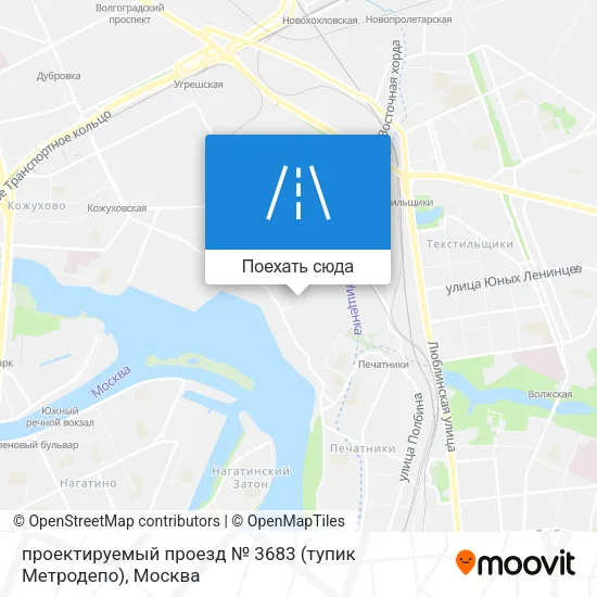 Карта проектируемый проезд № 3683 (тупик Метродепо)