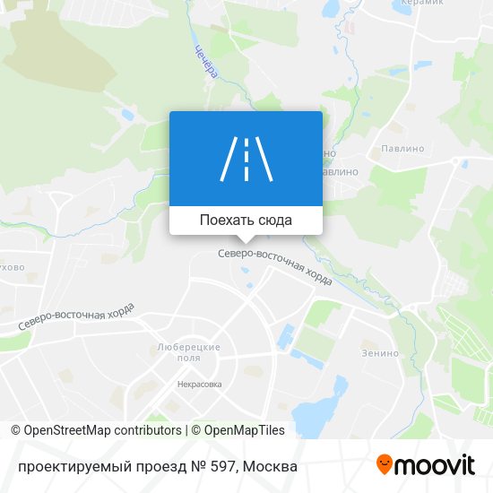Карта проектируемый проезд № 597