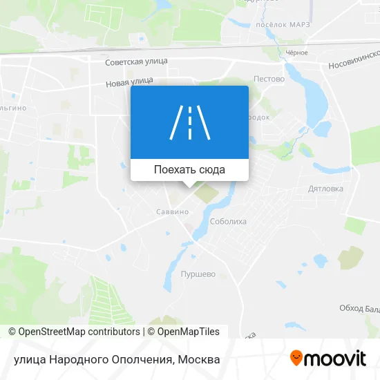Карта улица Народного Ополчения