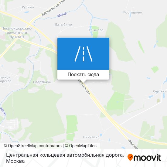 Карта Центральная кольцевая автомобильная дорога