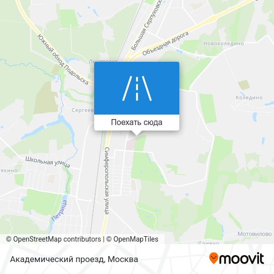 Карта Академический проезд