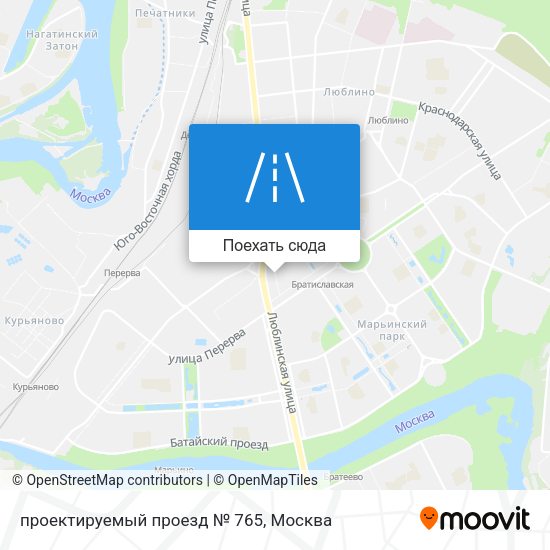Карта проектируемый проезд № 765
