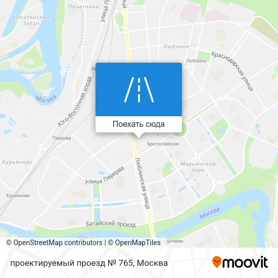 Карта проектируемый проезд № 765