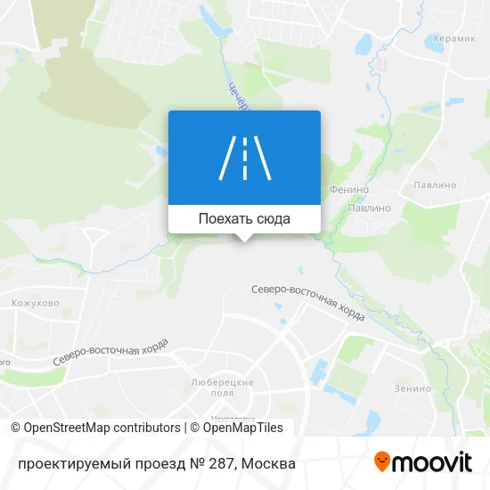 Карта проектируемый проезд № 287
