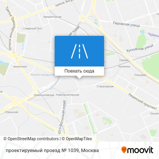 Карта проектируемый проезд № 1039