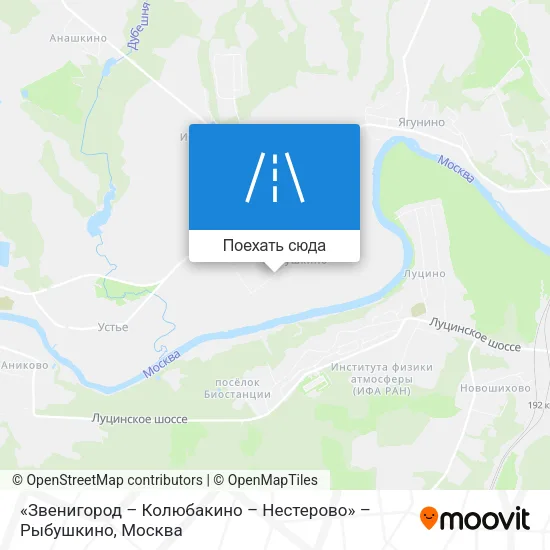 Карта «Звенигород – Колюбакино – Нестерово» – Рыбушкино