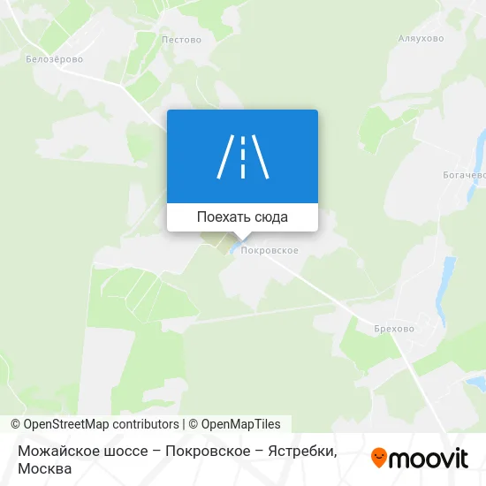 Карта Можайское шоссе – Покровское – Ястребки