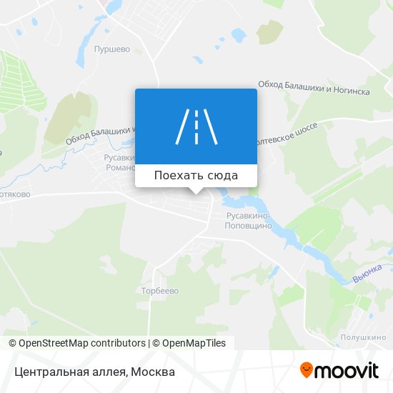 Карта Центральная аллея
