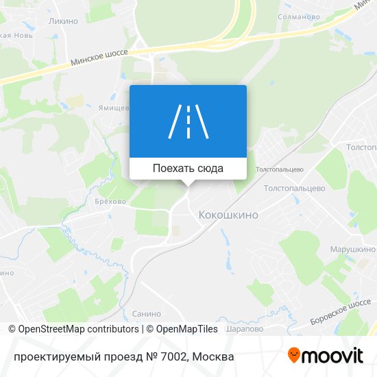 Карта проектируемый проезд № 7002