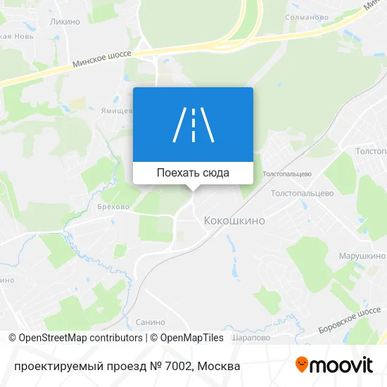 Карта проектируемый проезд № 7002