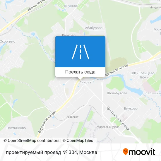 Карта проектируемый проезд № 304