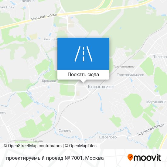 Карта проектируемый проезд № 7001