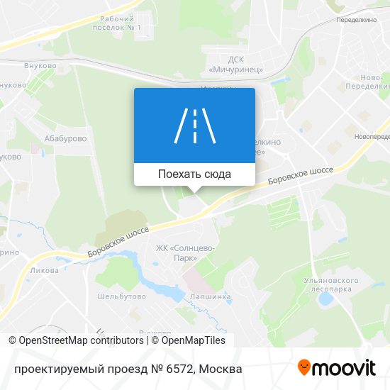Карта проектируемый проезд № 6572