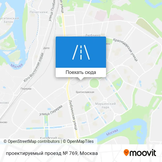 Карта проектируемый проезд № 769